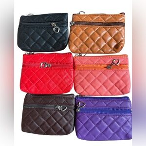 Coin Purse Bag Multi Colors Zipper Pockets